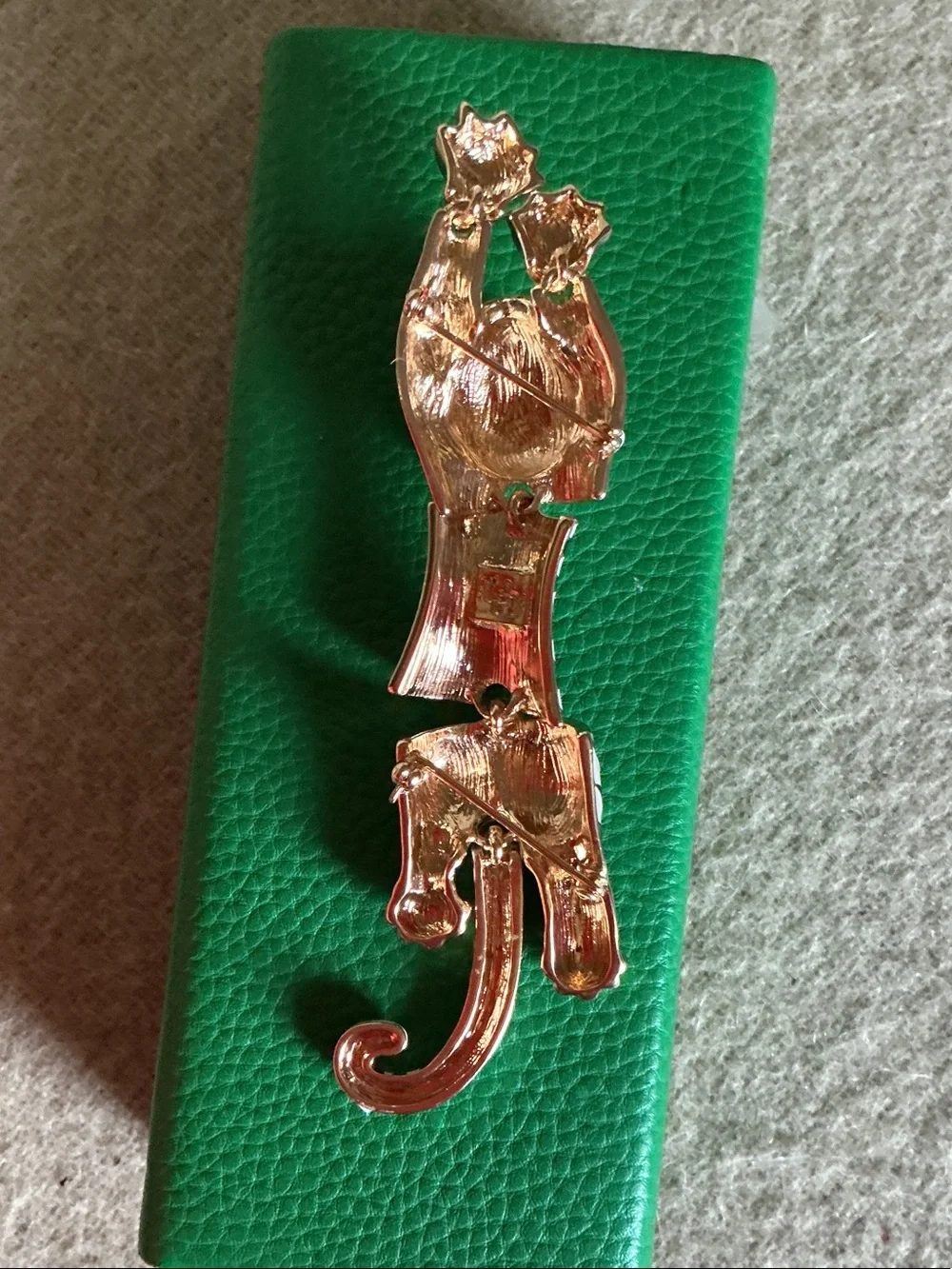 Chico's White and Black Enamel Tiger Brooch with Gold Accents
